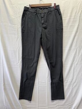 Cove USA Men's Chino Pants 32x34 Charcoal Gray Elastic Waist Slim Straight